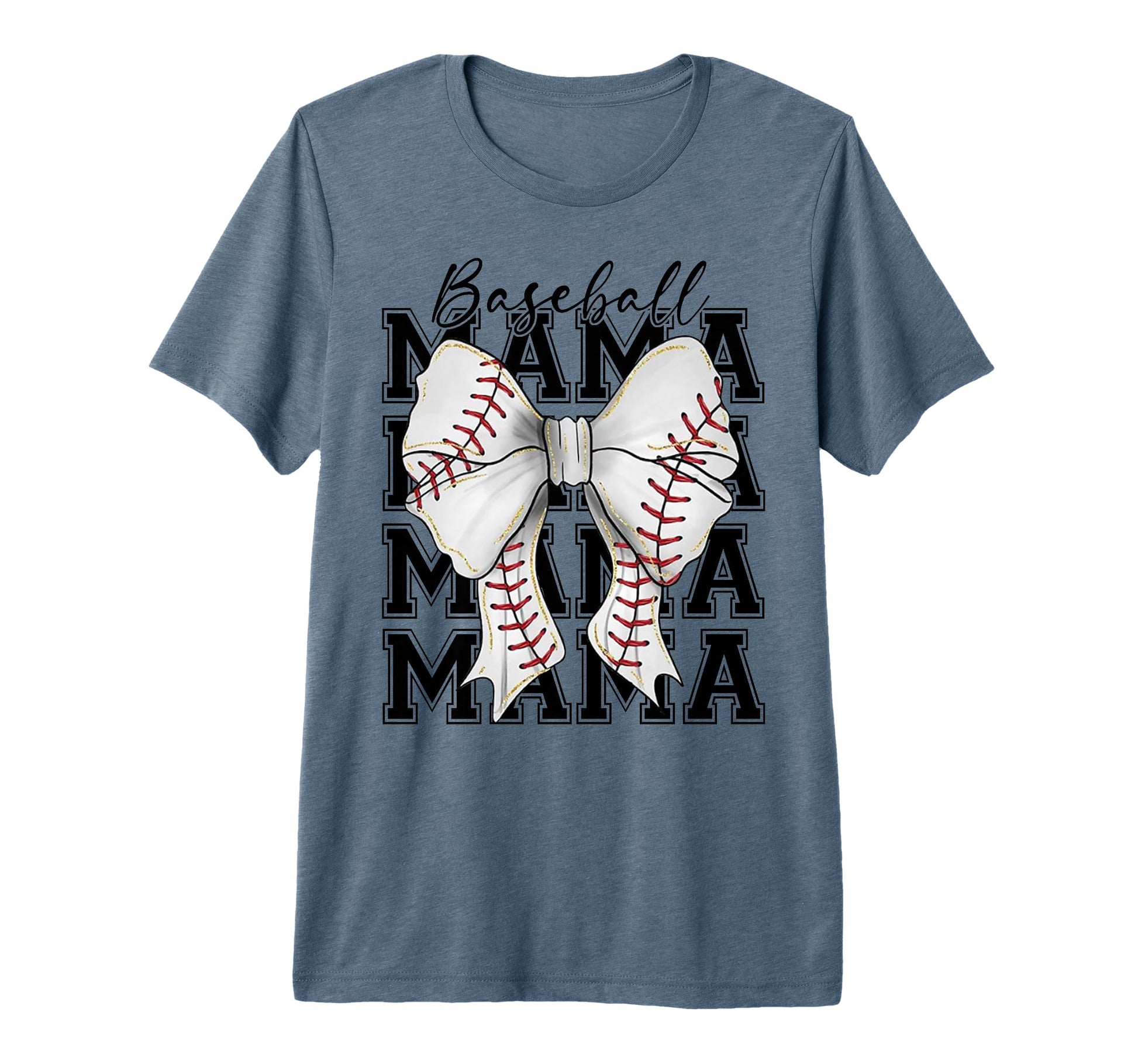 Baseball Mama Coquette Bow Mothers Day T-Shirt - Graphic Print Unisex - T-Shirt, Sweatshirt, Hoodie