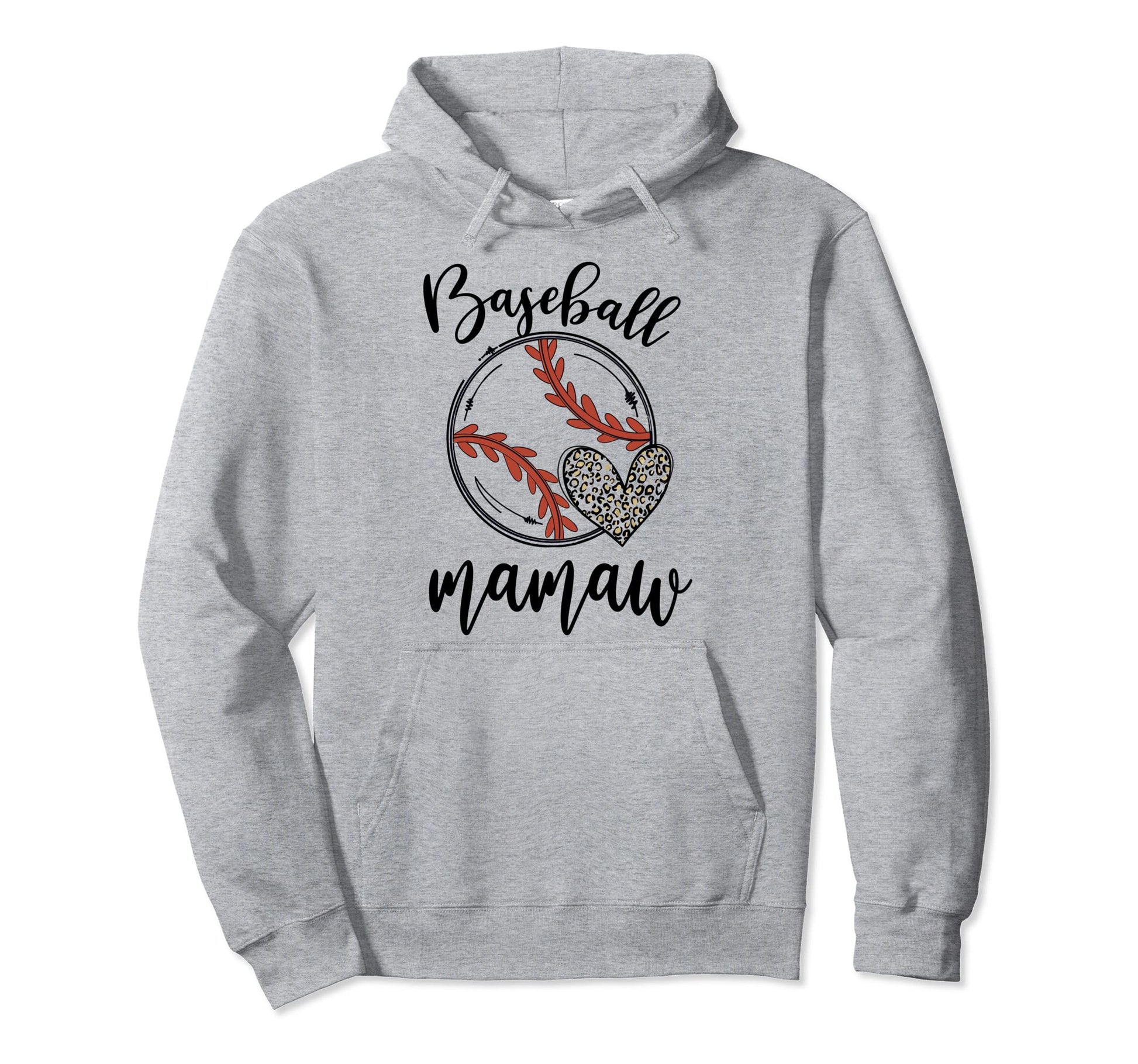 Baseball Mamaw Leopard Funny Baseball Hoodie - Minimalist Print Men Women - T-Shirt, Sweatshirt, Hoodie