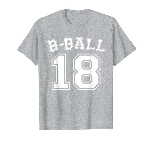 B Ball Basketball Player Number 18 T-Shirt - Custom Art Print Unisex - T-Shirt, Sweatshirt, Hoodie