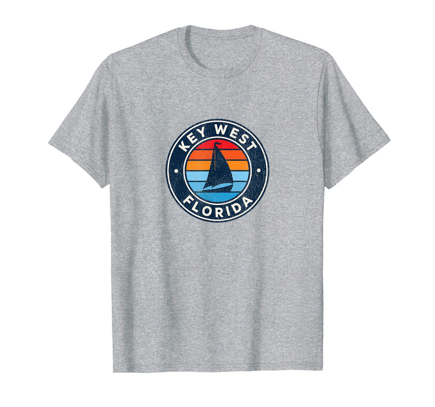 Key West Florida Fl Sailboat 70S T-Shirt - Graphic Print Men Women - T-Shirt, Sweatshirt, Hoodie