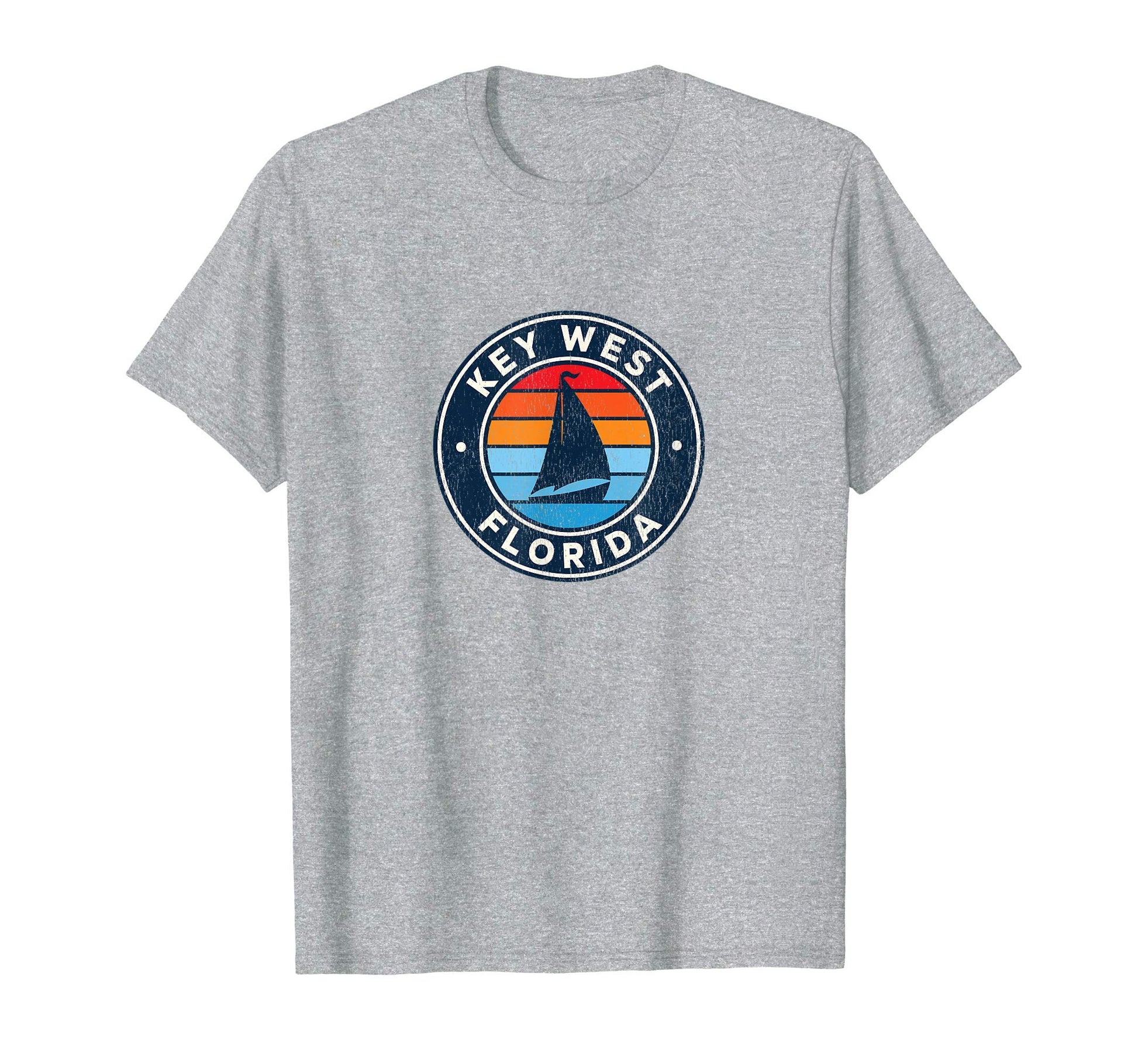 Key West Florida Fl Sailboat 70S T-Shirt - Graphic Print Men Women - T-Shirt, Sweatshirt, Hoodie