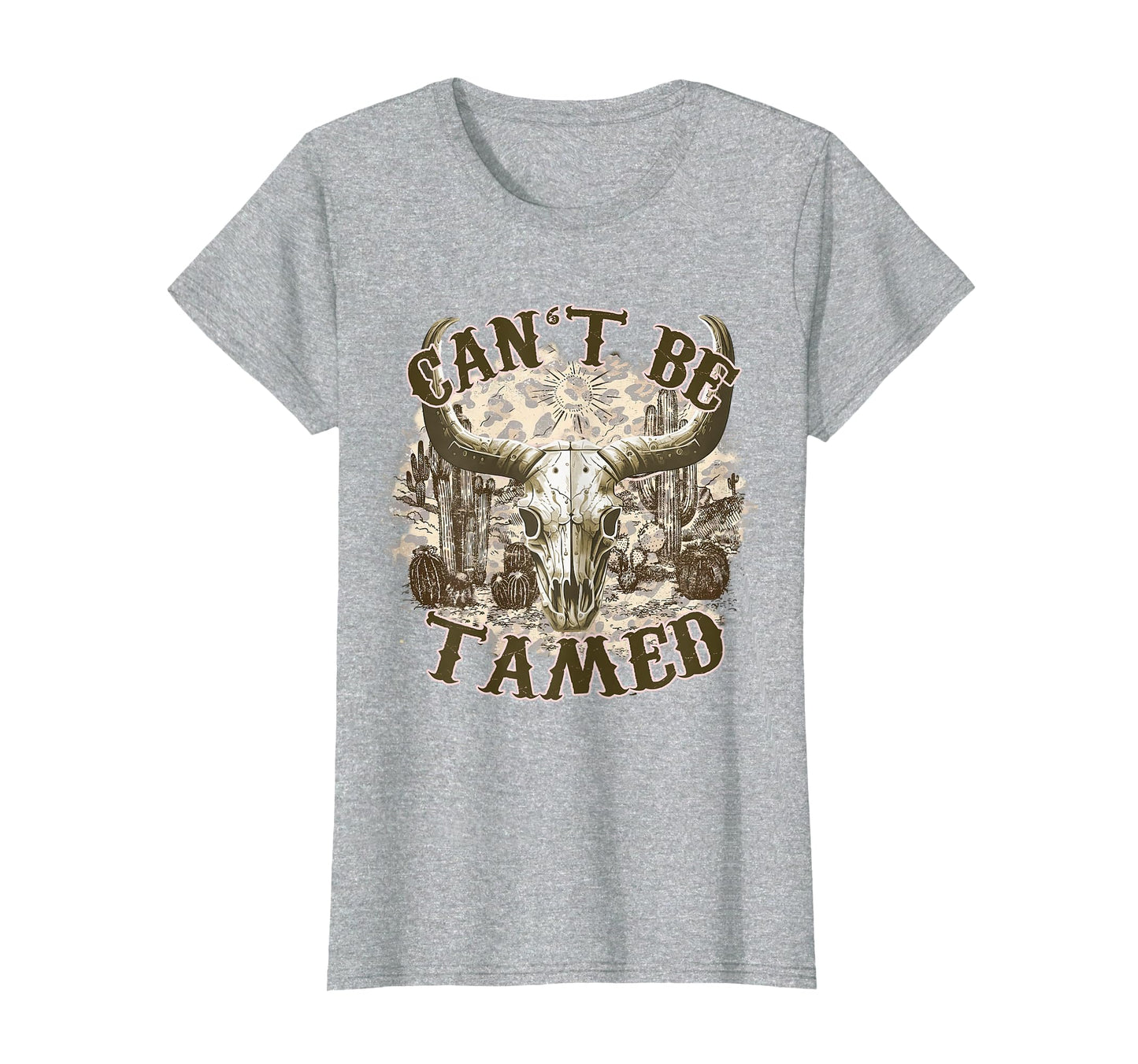 Cant Be Tamed Western Cow Skull Cowboy T-Shirt - Trendy Graphic for Adults - T-Shirt, Sweatshirt, Hoodie