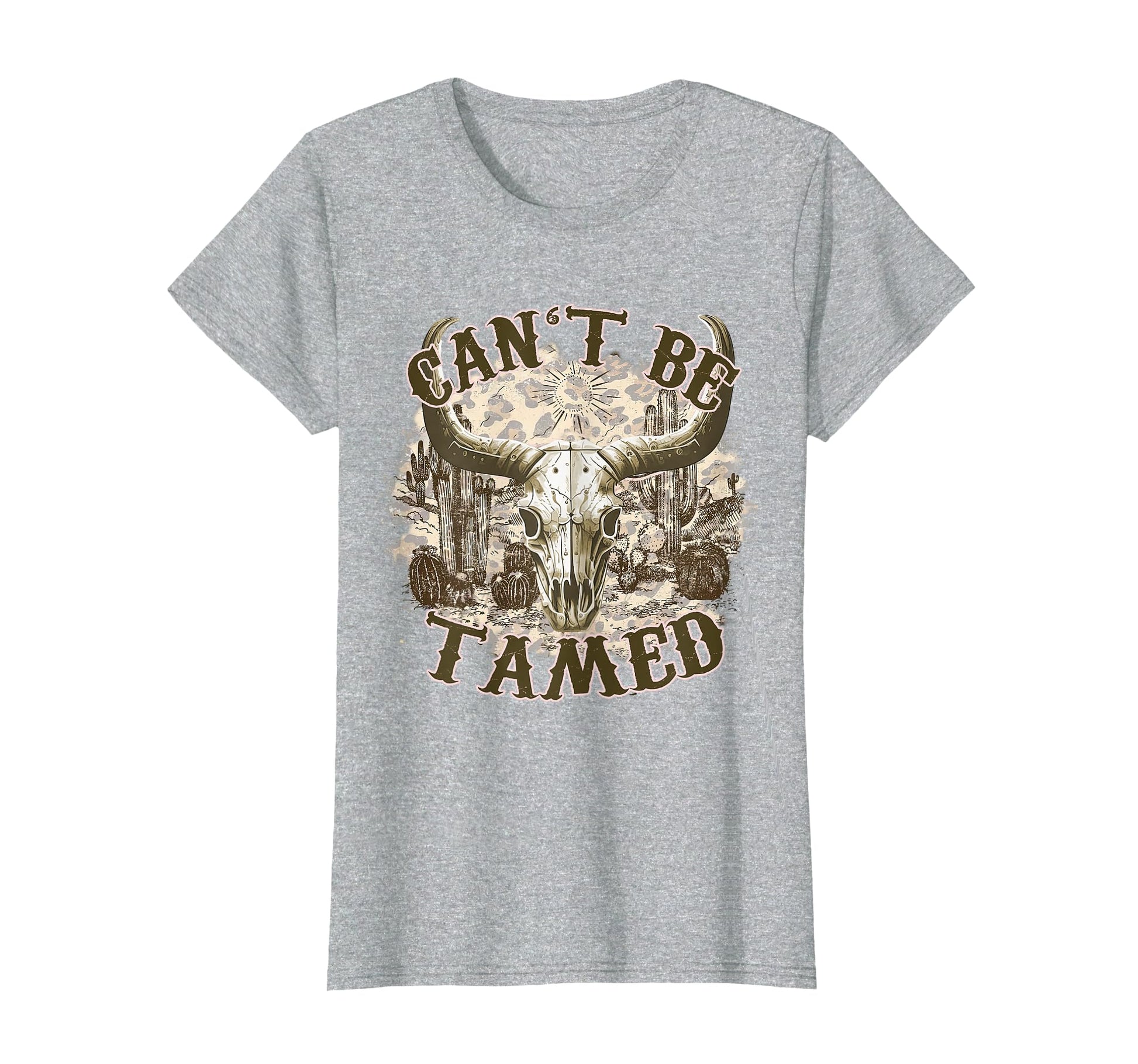 Cant Be Tamed Western Cow Skull Cowboy T-Shirt - Trendy Graphic for Adults - T-Shirt, Sweatshirt, Hoodie