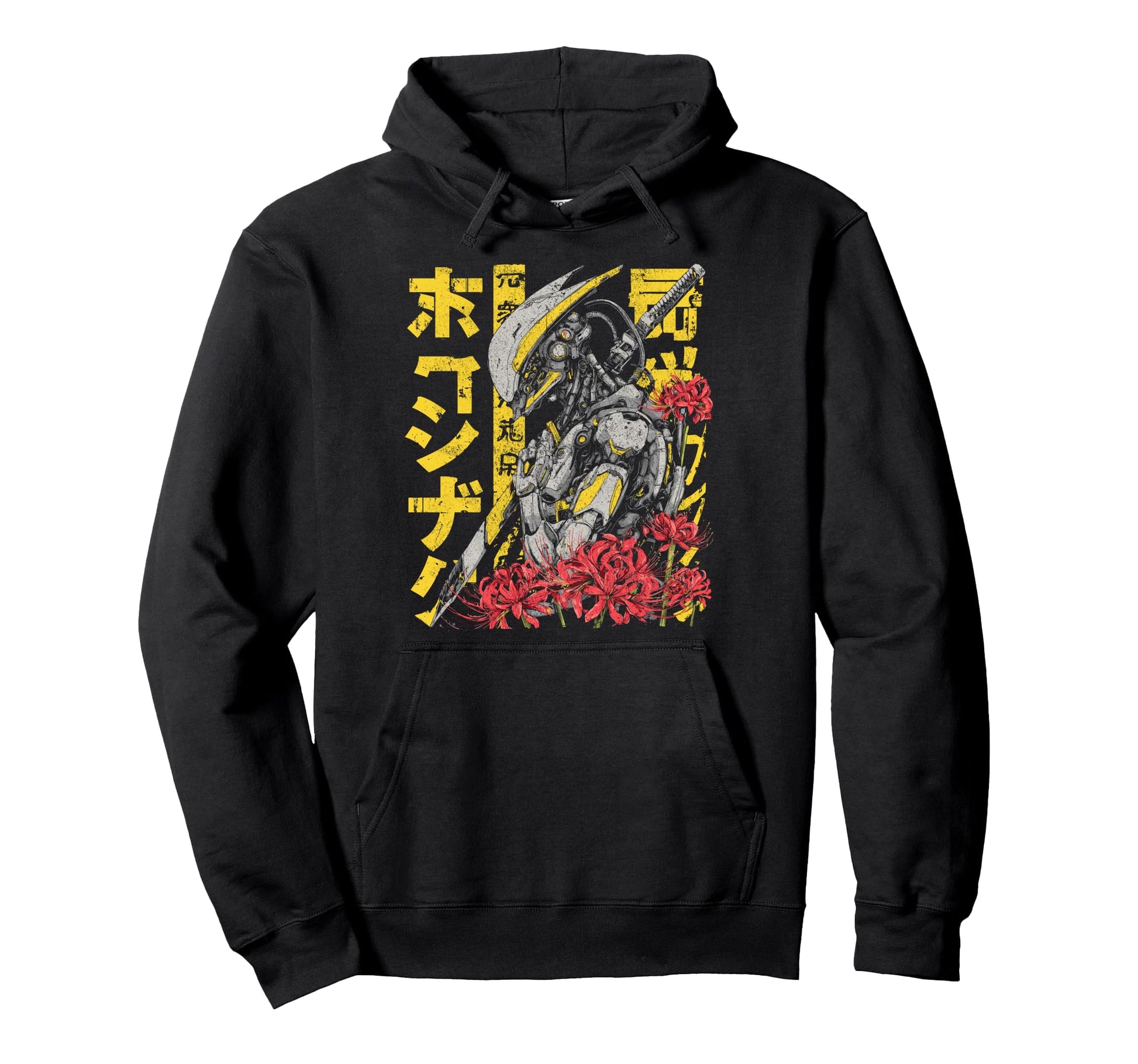 Japanese Streetwear Mecha Robot Samurai Hoodie - Custom Art Print Unisex - T-Shirt, Sweatshirt, Hoodie
