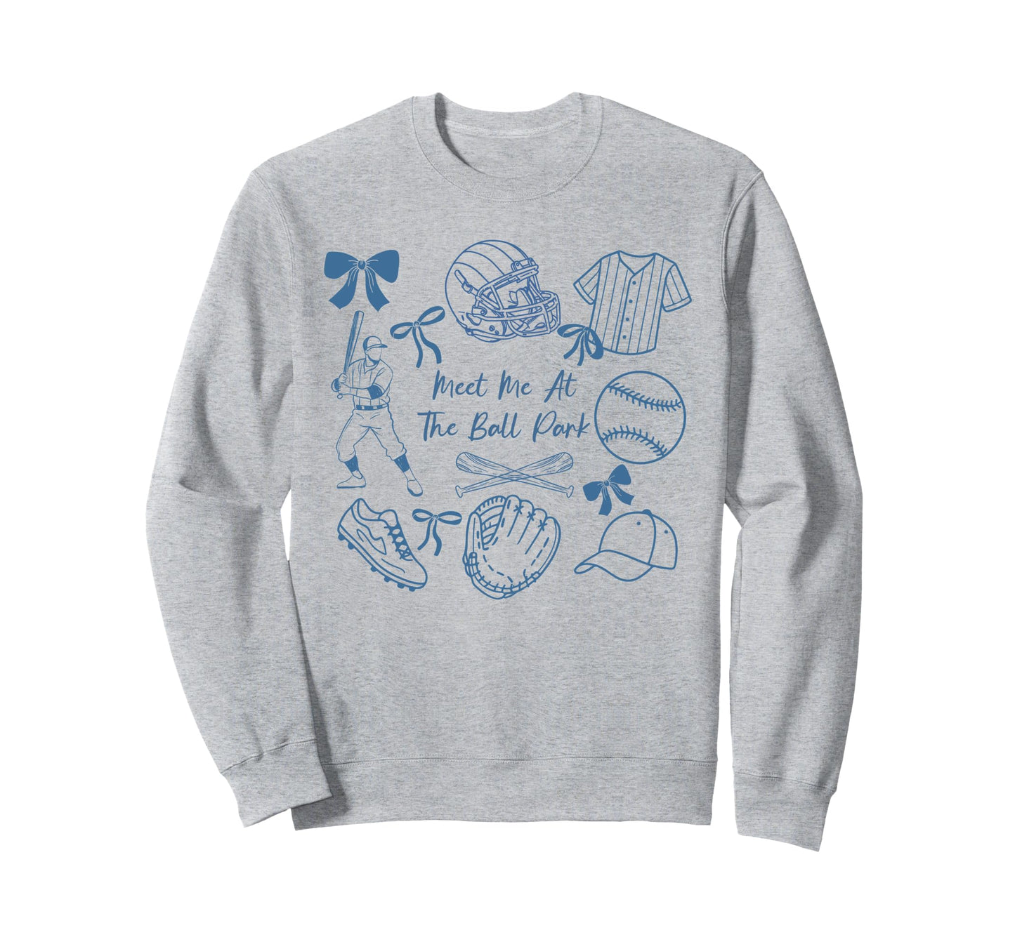 Meet Me Ballpark Baseball Sweatshirt - Fun Novelty Design Men Women - T-Shirt, Sweatshirt, Hoodie
