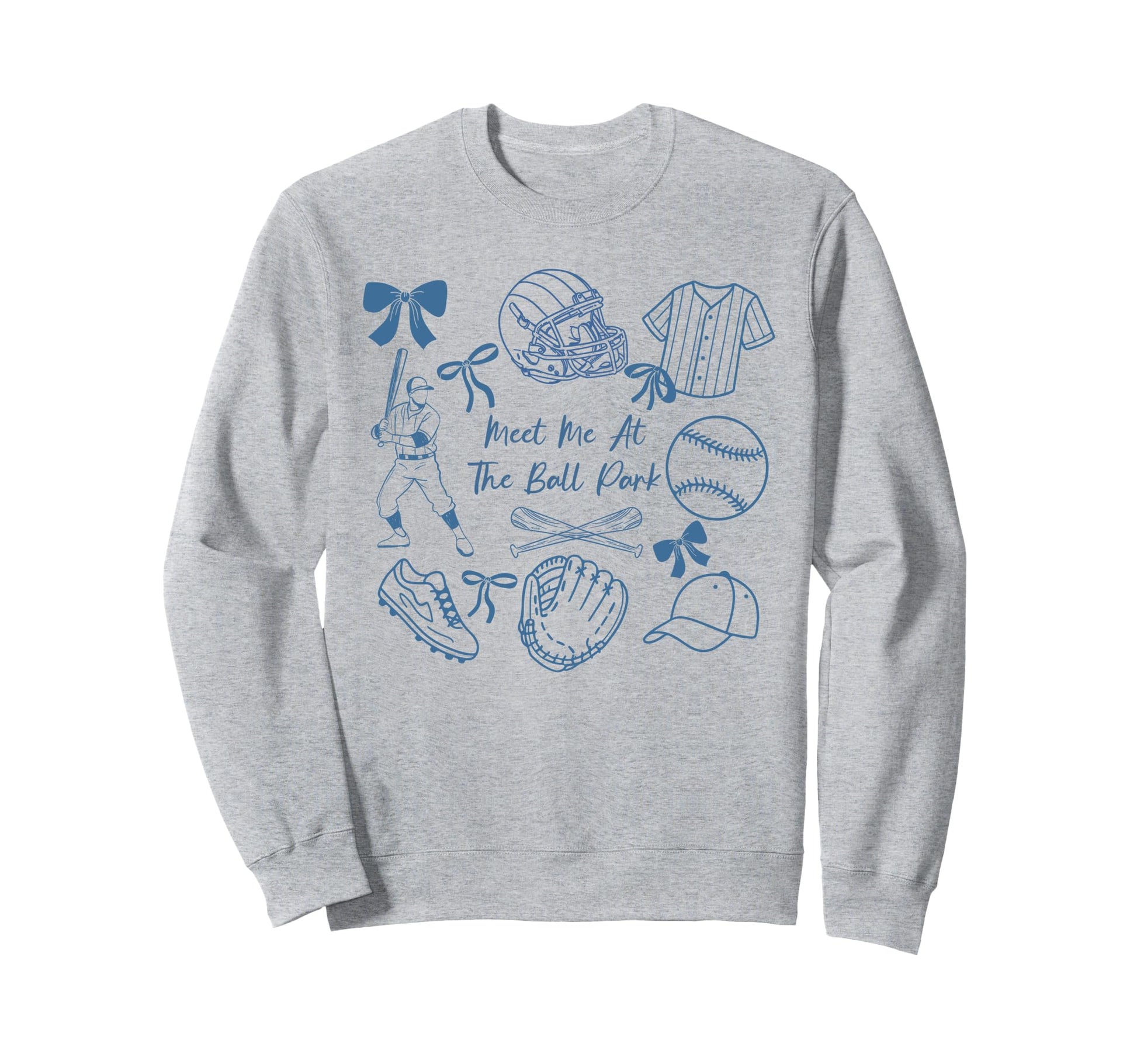 Meet Me Ballpark Baseball Sweatshirt - Fun Novelty Design Men Women - T-Shirt, Sweatshirt, Hoodie
