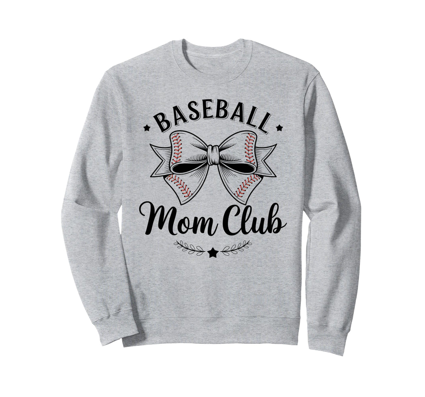 Baseball Mom Club Bow Sweatshirt - Minimalist Print Unisex - T-Shirt, Sweatshirt, Hoodie