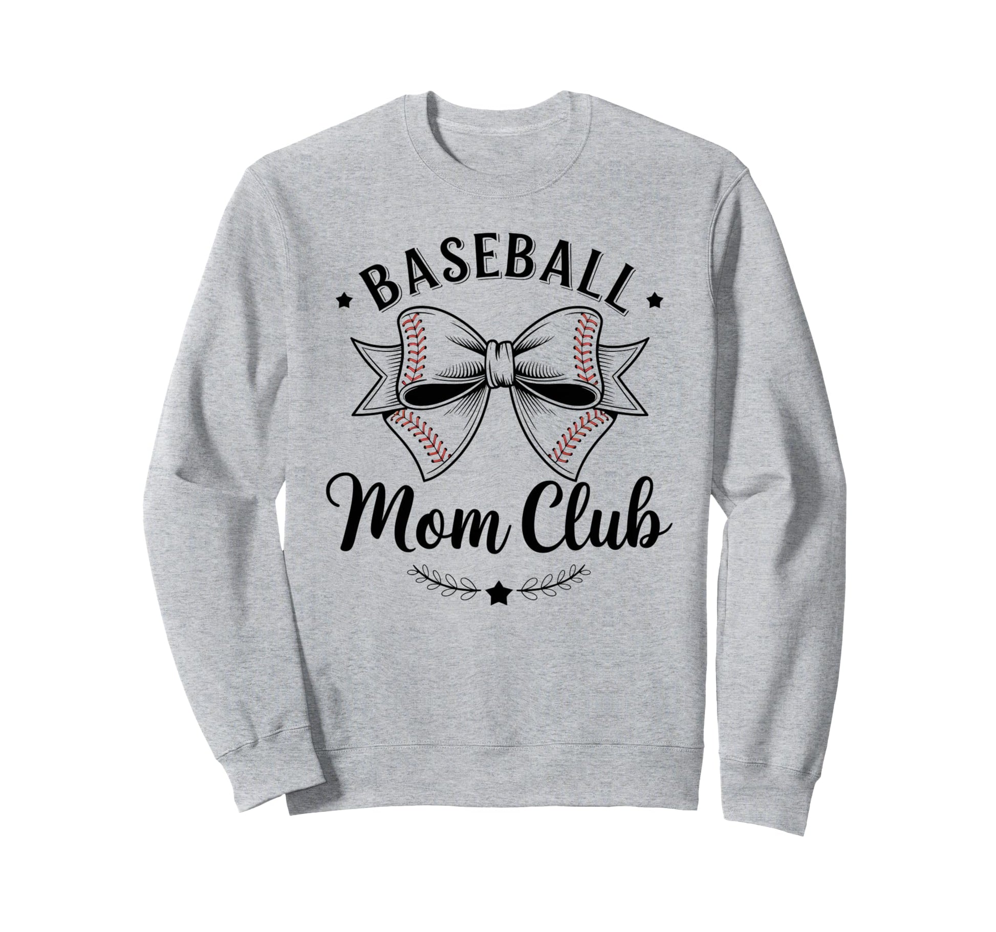 Baseball Mom Club Bow Sweatshirt - Minimalist Print Unisex - T-Shirt, Sweatshirt, Hoodie