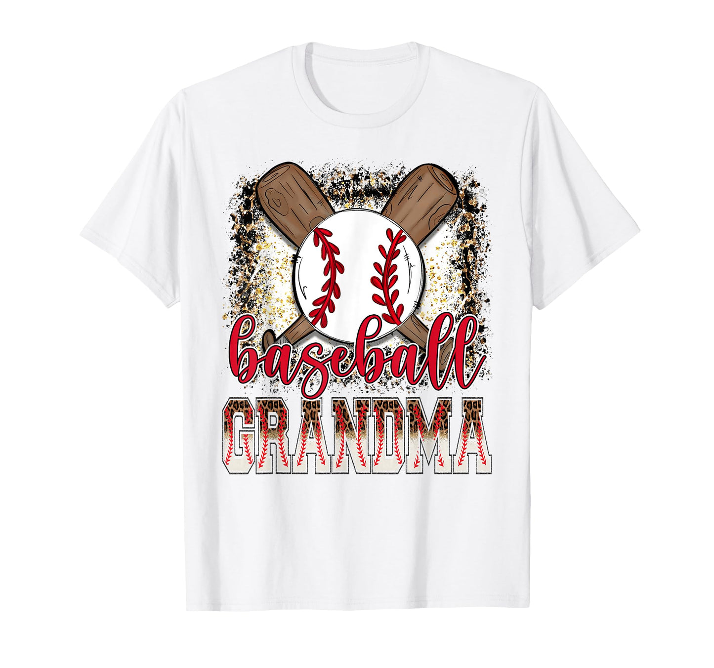 Baseball Grandma Leopard Proud Ball T-Shirt - Minimalist Print for Adults - T-Shirt, Sweatshirt, Hoodie