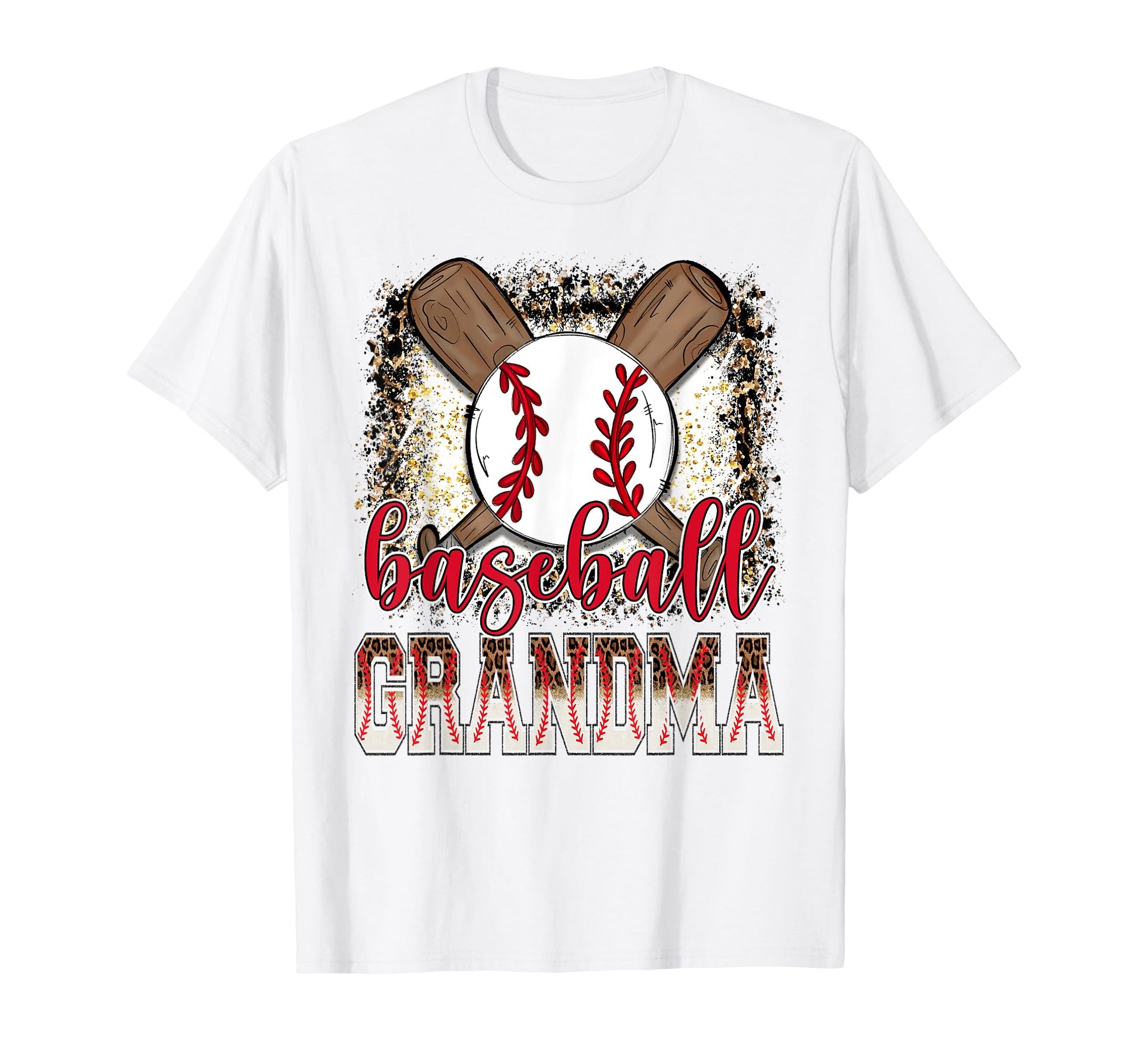 Baseball Grandma Leopard Proud Ball T-Shirt - Minimalist Print for Adults - T-Shirt, Sweatshirt, Hoodie