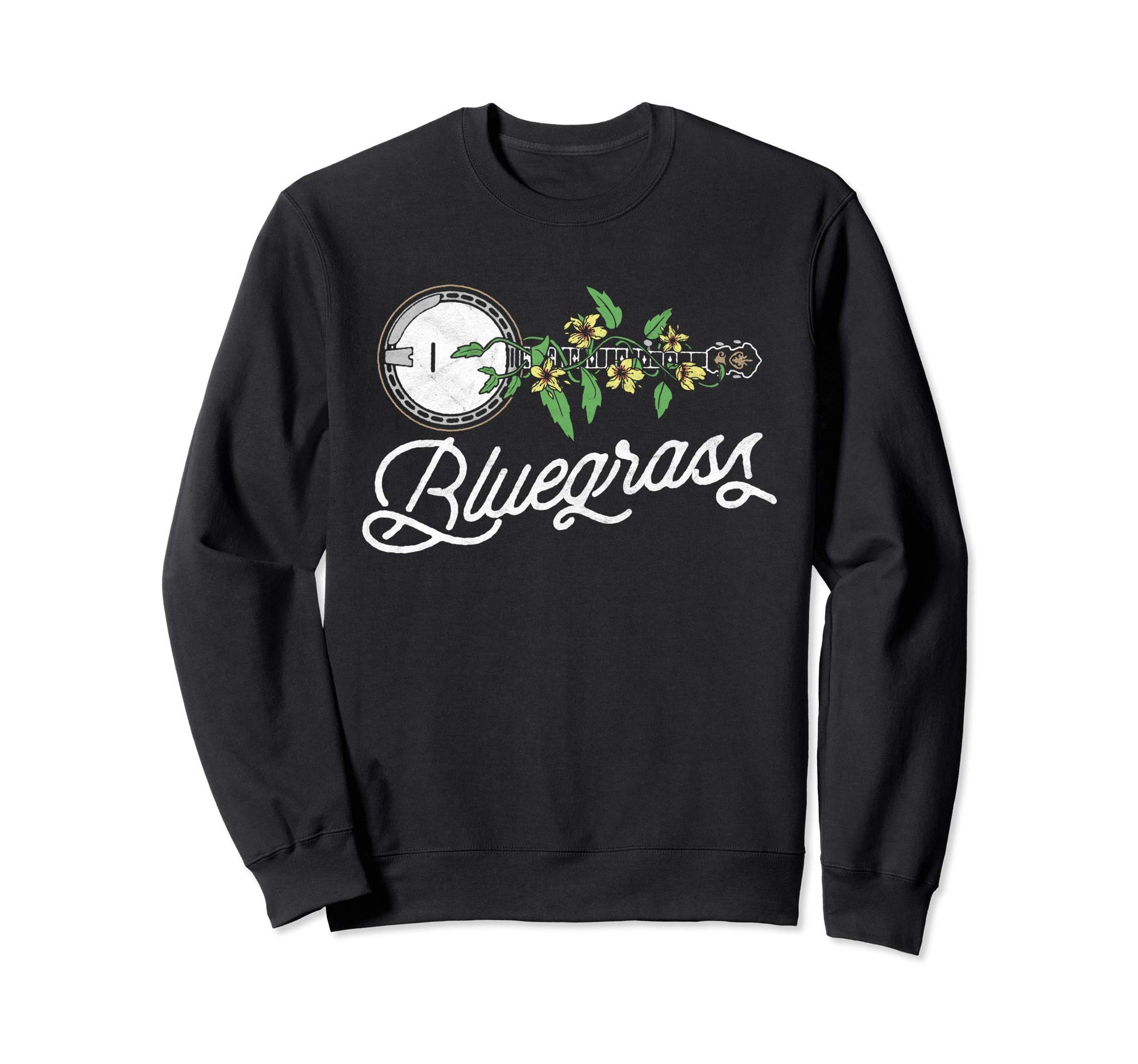 Bluegrass Typography Banjo Vine Sweatshirt - Aesthetic Graphic for Adults - T-Shirt, Sweatshirt, Hoodie