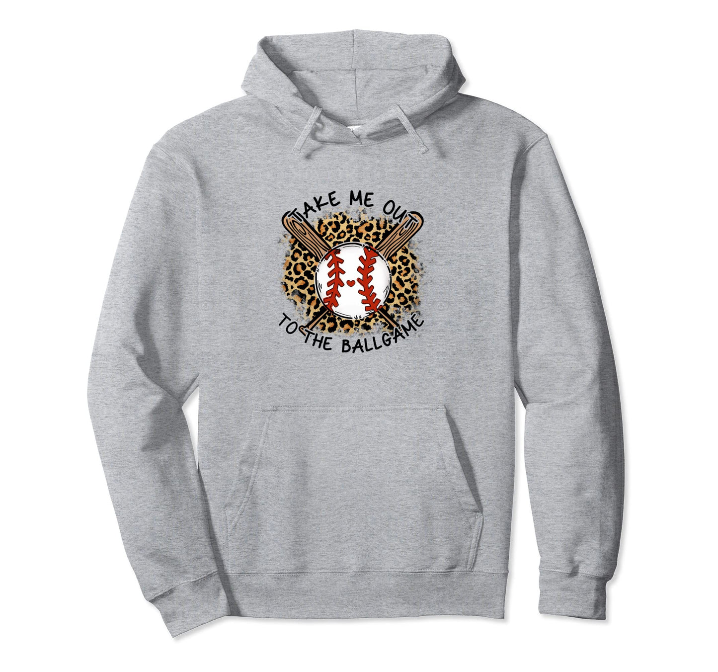 Take Me Out To Ball Game Baseball Leopard Hoodie - Aesthetic Graphic Unisex - T-Shirt, Sweatshirt, Hoodie