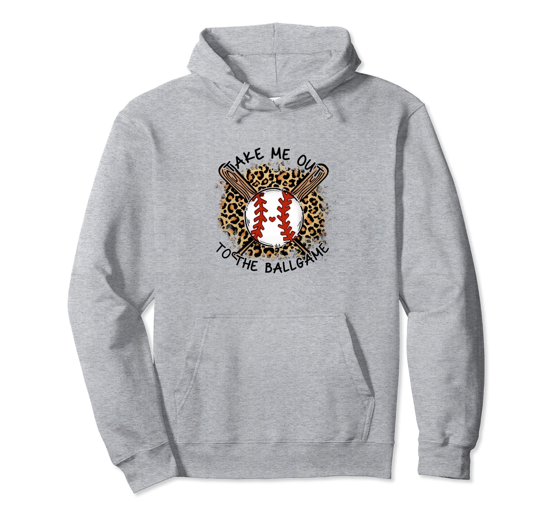 Take Me Out To Ball Game Baseball Leopard Hoodie - Aesthetic Graphic Unisex - T-Shirt, Sweatshirt, Hoodie