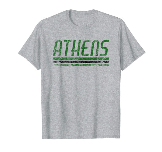 Athens Ohio Weathered Stripe Throwback T-Shirt - Unique Graphic for Adults - T-Shirt, Sweatshirt, Hoodie