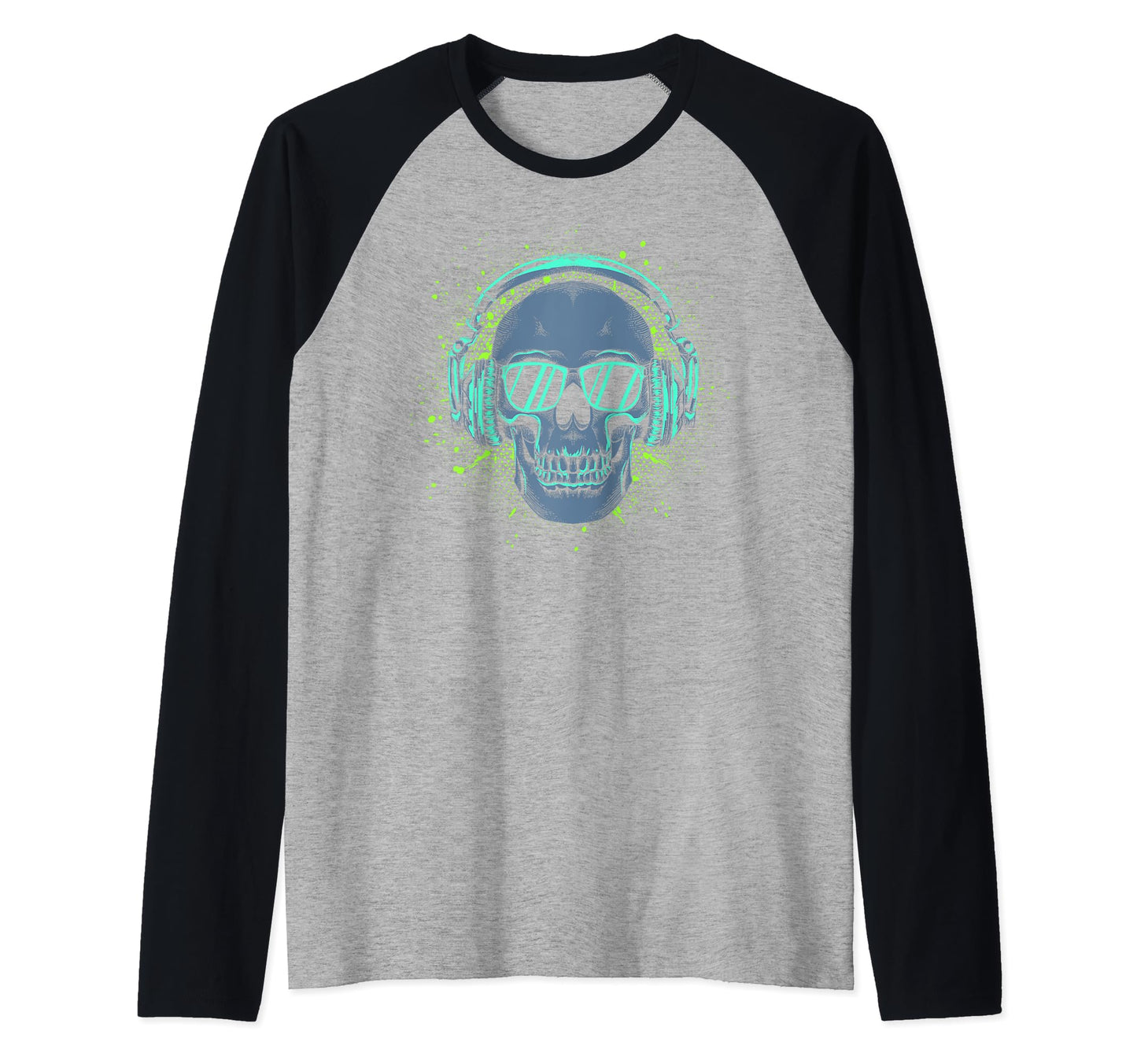 Skull Wearing Headphones And Sweatshirt - Fun Novelty Design for Adults - T-Shirt, Sweatshirt, Hoodie