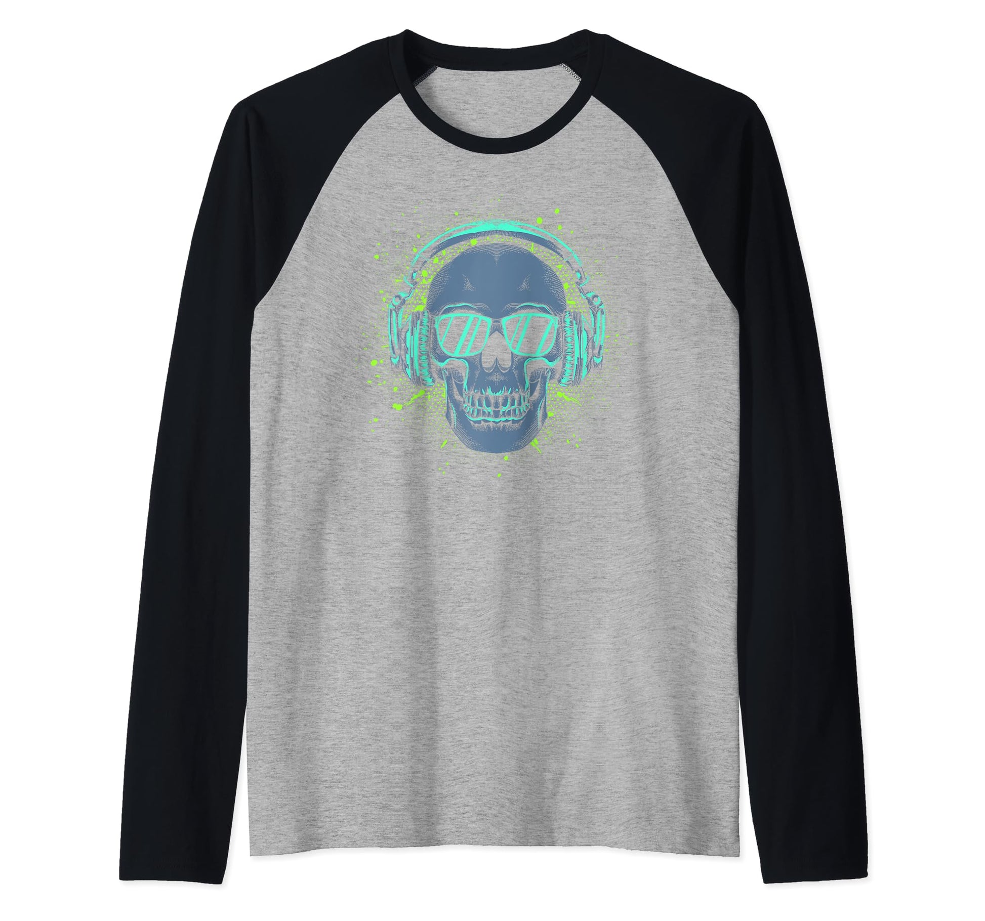 Skull Wearing Headphones And Sweatshirt - Fun Novelty Design for Adults - T-Shirt, Sweatshirt, Hoodie