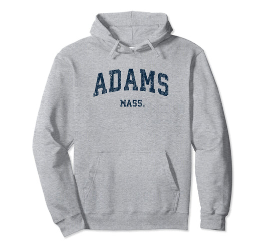 Adams Massachusetts Ma Varsity Sports Navy Hoodie - Custom Art Print Unisex - T-Shirt, Sweatshirt, Hoodie