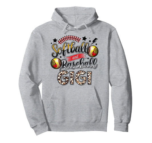 Baseball And Softball Gigi Leopard Hoodie - Graphic Print Men Women - T-Shirt, Sweatshirt, Hoodie