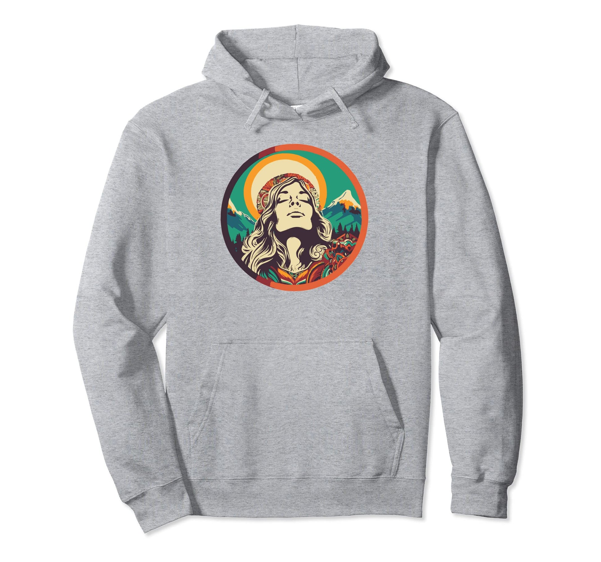 Groovy Mountain Mama Hippie 60S Hoodie - Casual Everyday Wear Unisex - T-Shirt, Sweatshirt, Hoodie