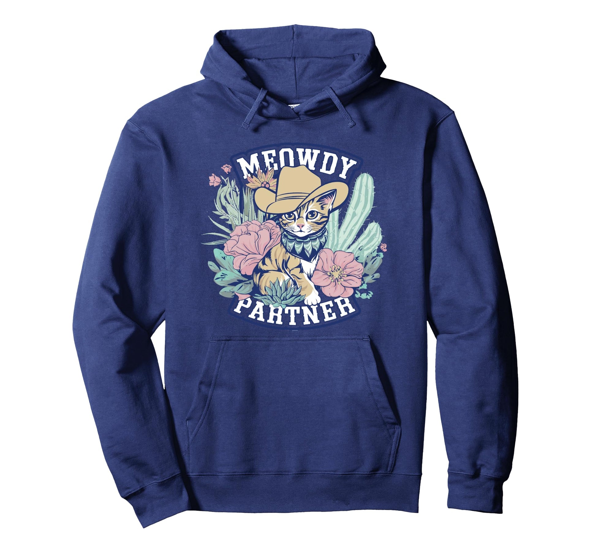 Funny Cowboy Cat Meowdy Howdy Y2K Hoodie - Unique Graphic Men Women - T-Shirt, Sweatshirt, Hoodie