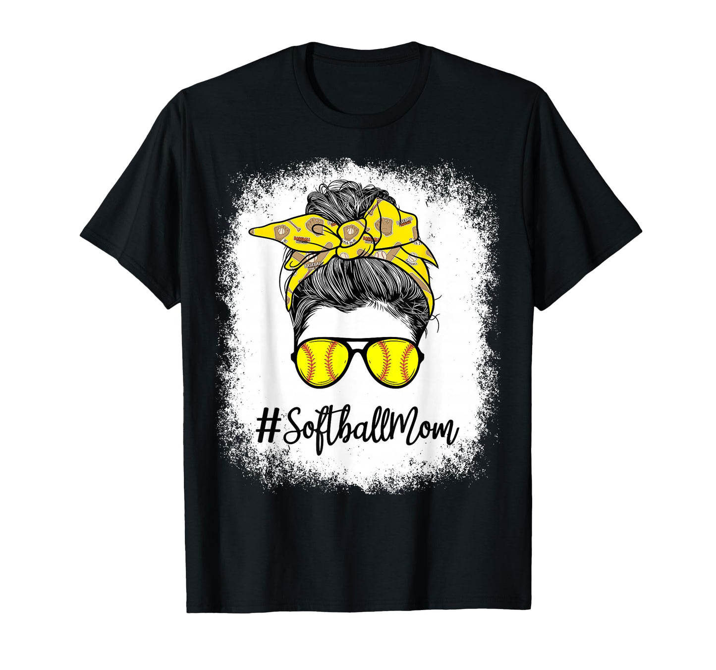 Bleached Life Softball Mom Leopard Messy T-Shirt - Unique Graphic Unisex - T-Shirt, Sweatshirt, Hoodie