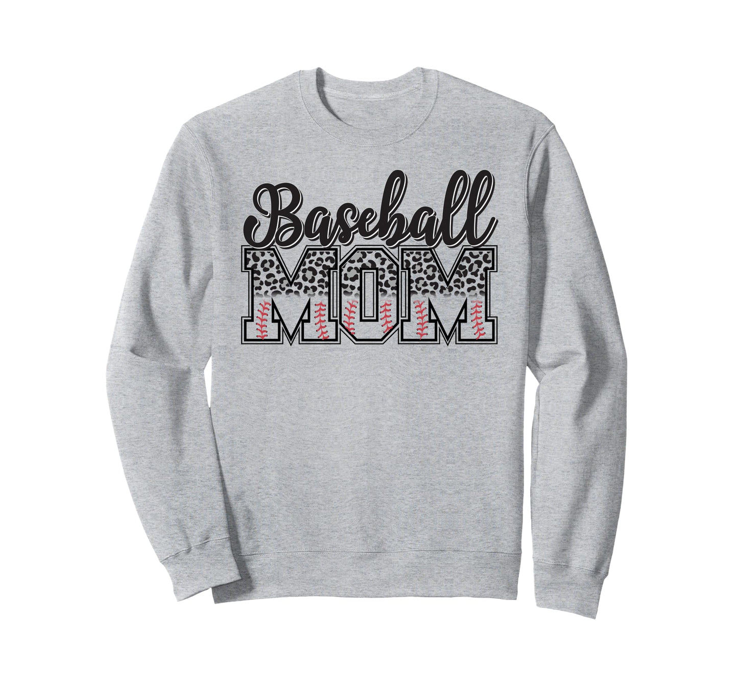 Baseball Mom Leopard Funny Softball Sweatshirt - Graphic Print Men Women - T-Shirt, Sweatshirt, Hoodie