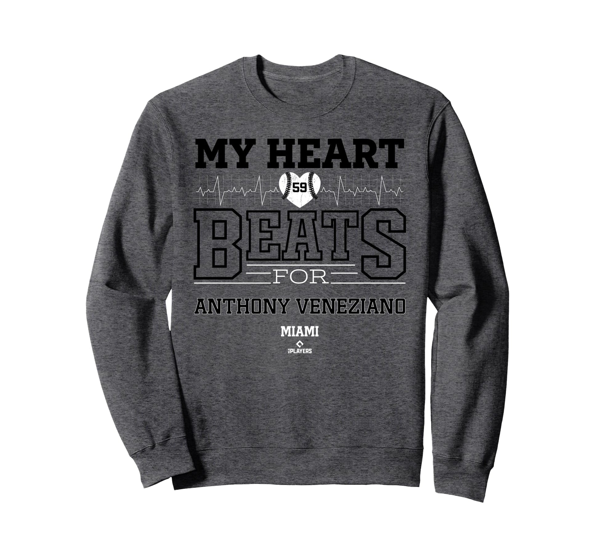 My Heart Beats Anthony Veneziano Sweatshirt - Minimalist Print for Adults - T-Shirt, Sweatshirt, Hoodie