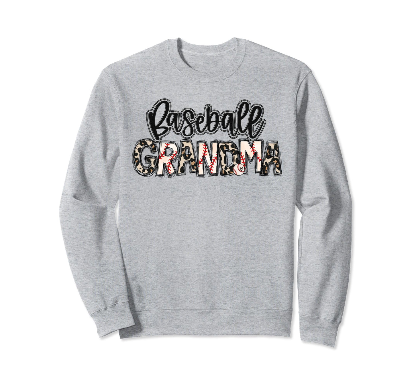 Baseball Grandma Leopard Proud Sweatshirt - Minimalist Print for Adults - T-Shirt, Sweatshirt, Hoodie