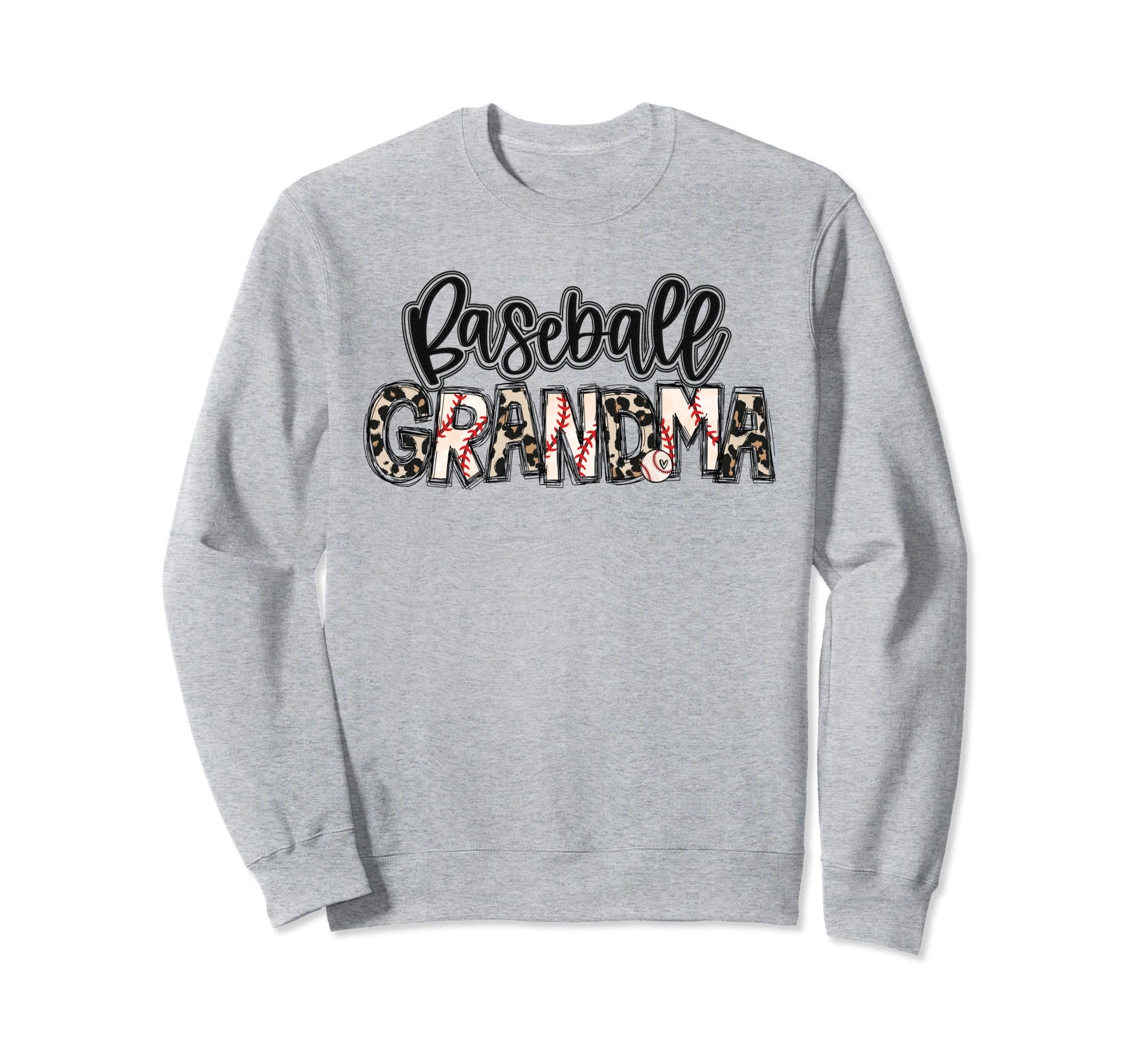 Baseball Grandma Leopard Proud Sweatshirt - Minimalist Print for Adults - T-Shirt, Sweatshirt, Hoodie