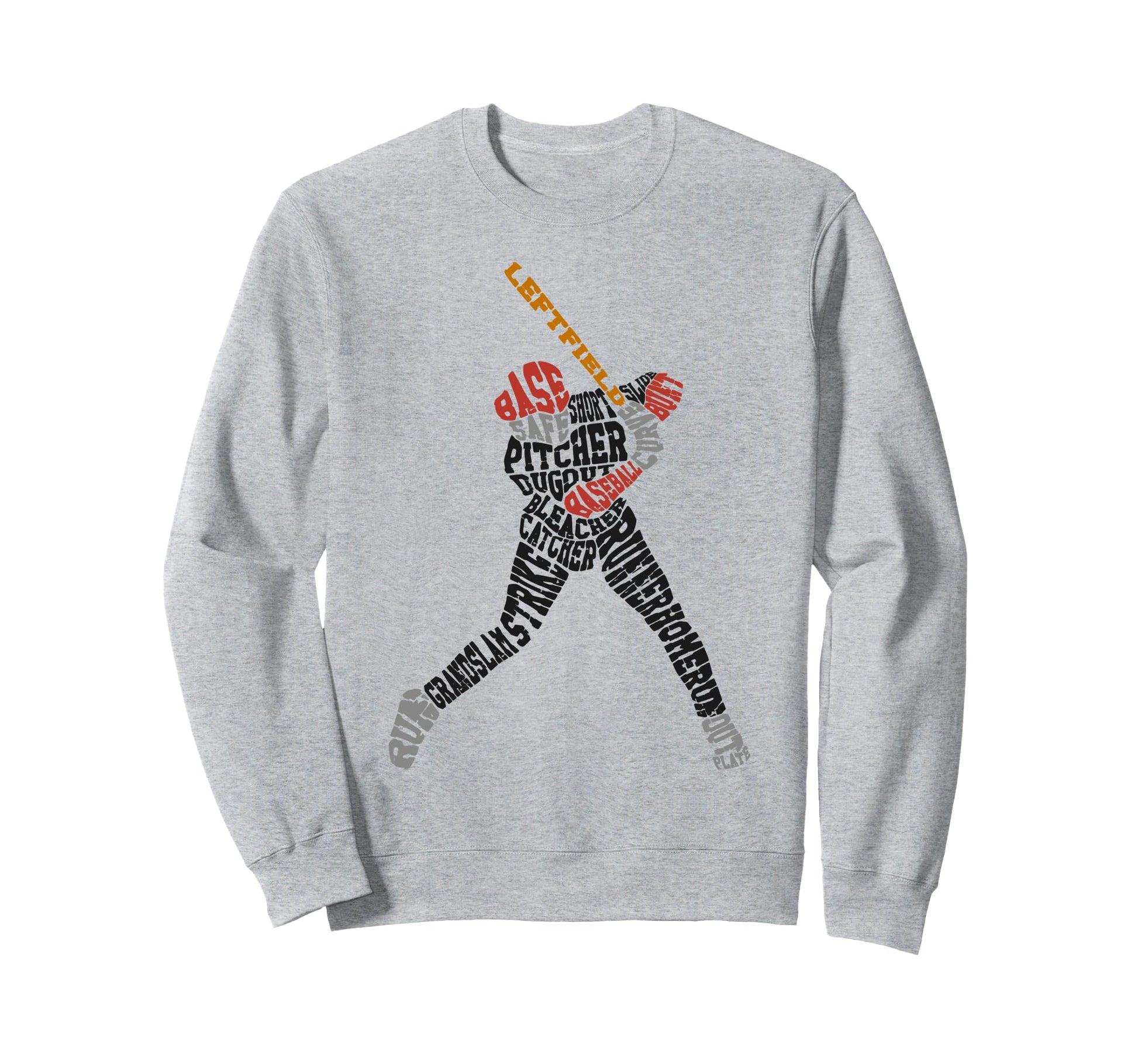 Baseball Fan Word Cloud Sweatshirt - Casual Everyday Wear for Adults - T-Shirt, Sweatshirt, Hoodie