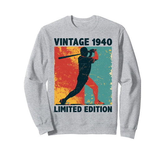 85 Years Old 1940 Baseball Lover Sweatshirt - Trendy Graphic Men Women - T-Shirt, Sweatshirt, Hoodie