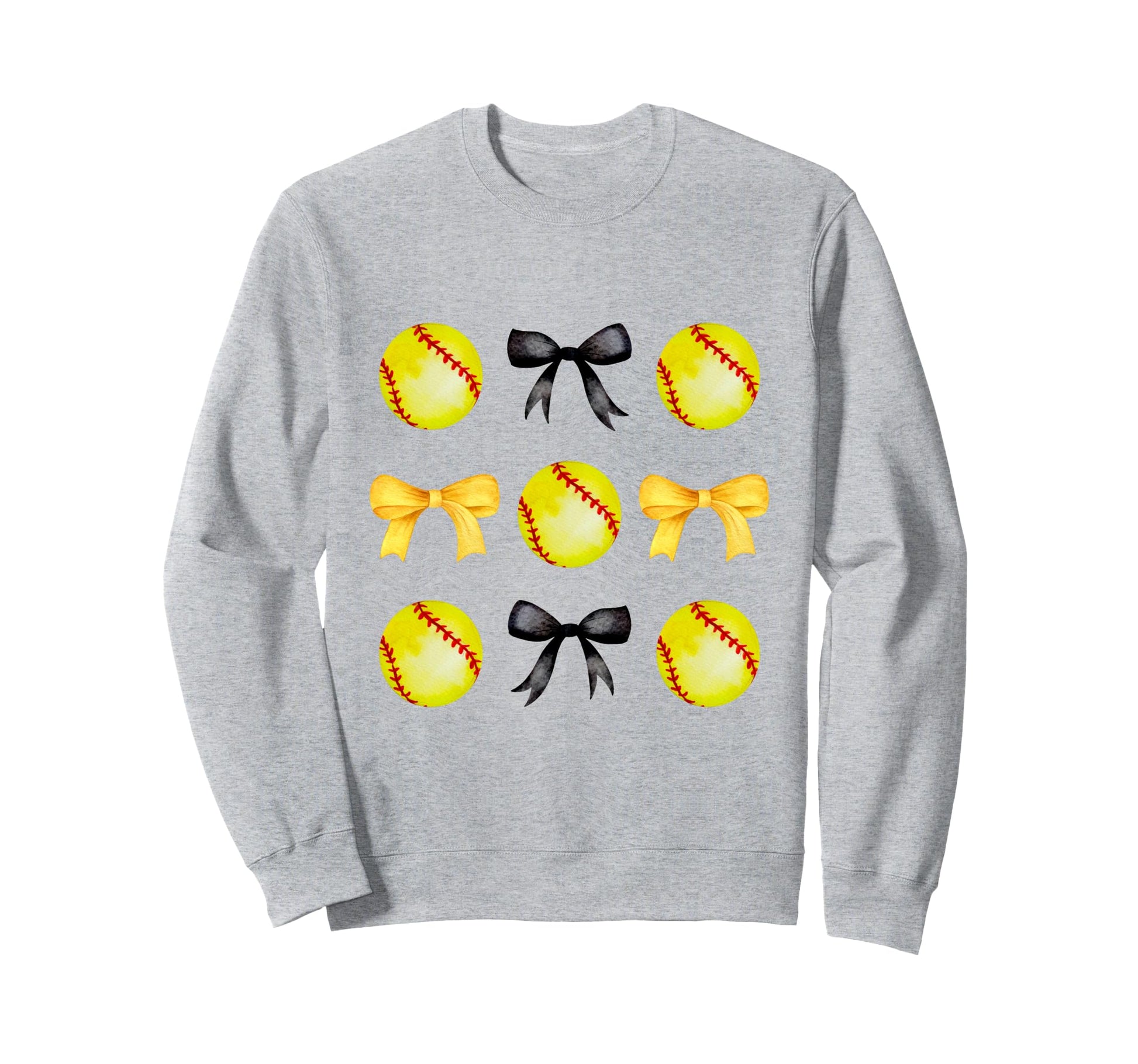 Softballs And Bows Softball Sweatshirt - Aesthetic Graphic Men Women - T-Shirt, Sweatshirt, Hoodie