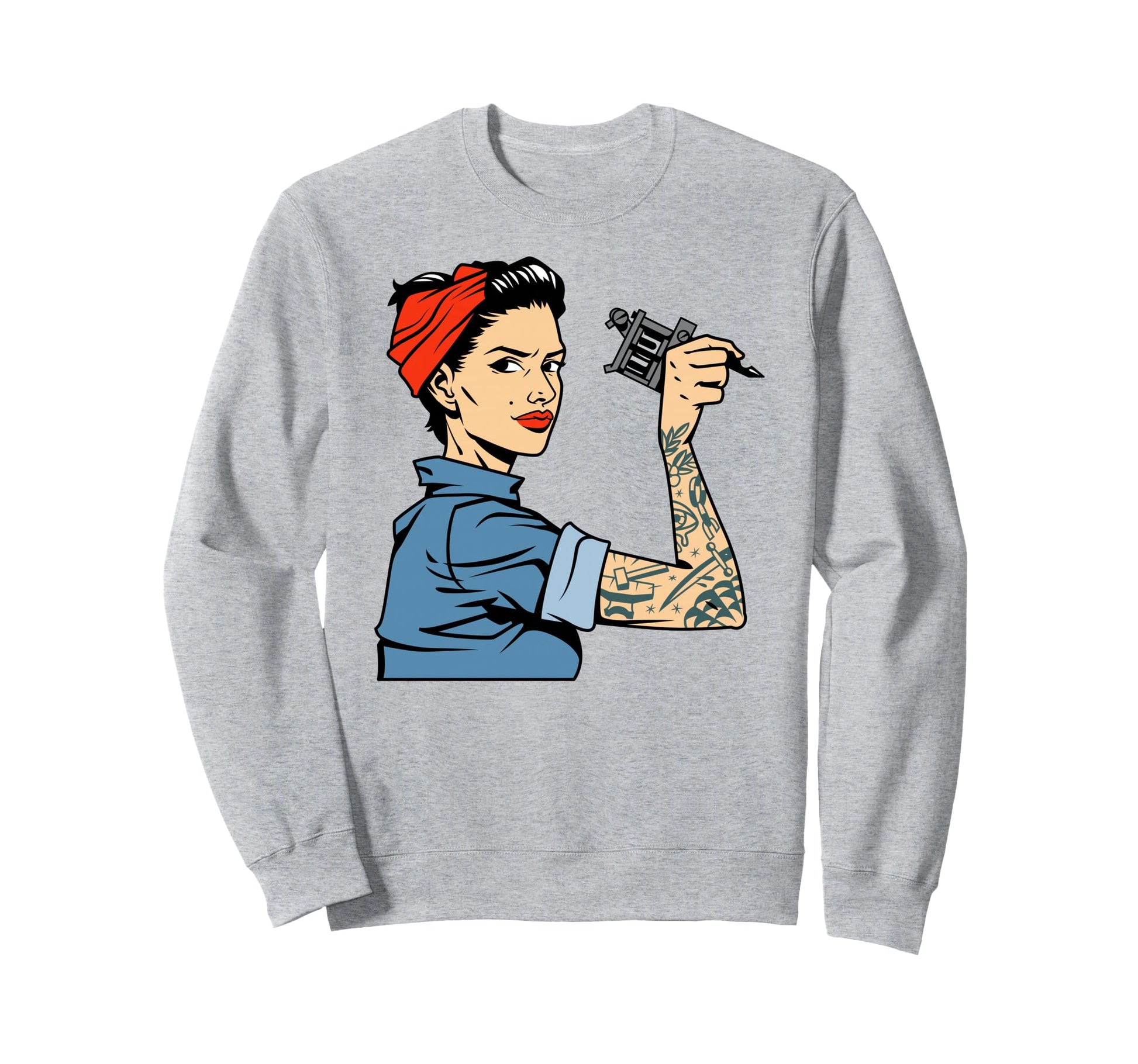 Female Tattoo Ink Artist Tattooed Sweatshirt - Trendy Graphic Men Women - T-Shirt, Sweatshirt, Hoodie