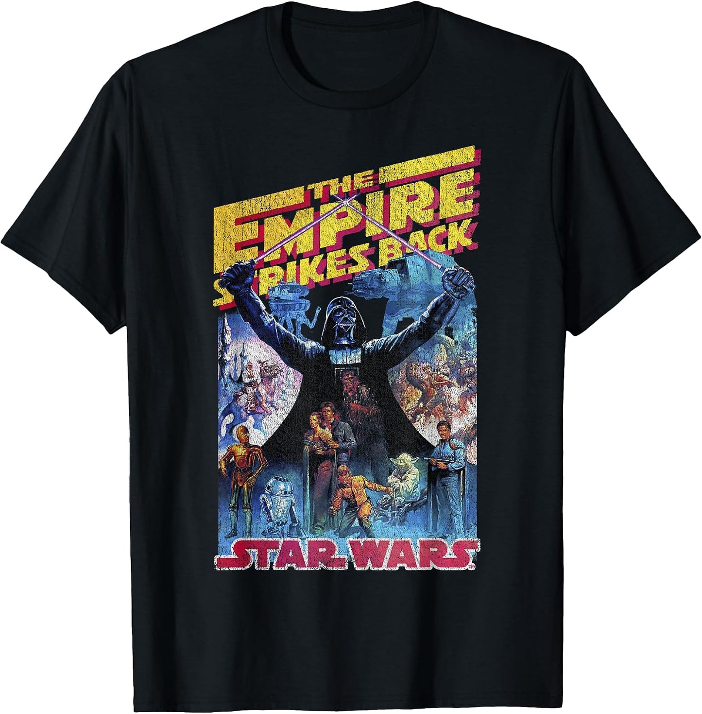 Empire Strikes Back Retro Poster - Adult & Kids T-Shirts, Sweatshirts & Hoodies apparel design preview 1
