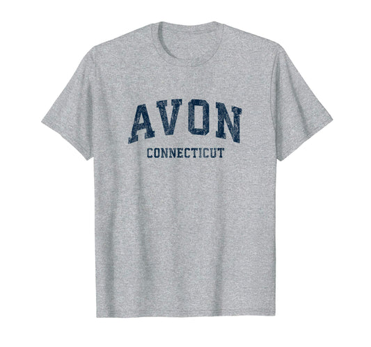 Avon Connecticut Ct Varsity Sports Navy T-Shirt - Graphic Print Unisex - T-Shirt, Sweatshirt, Hoodie