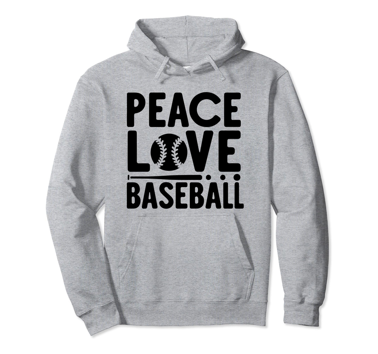 Peace Love Baseball Baseball Lovers Hoodie - Trendy Graphic Men Women - T-Shirt, Sweatshirt, Hoodie