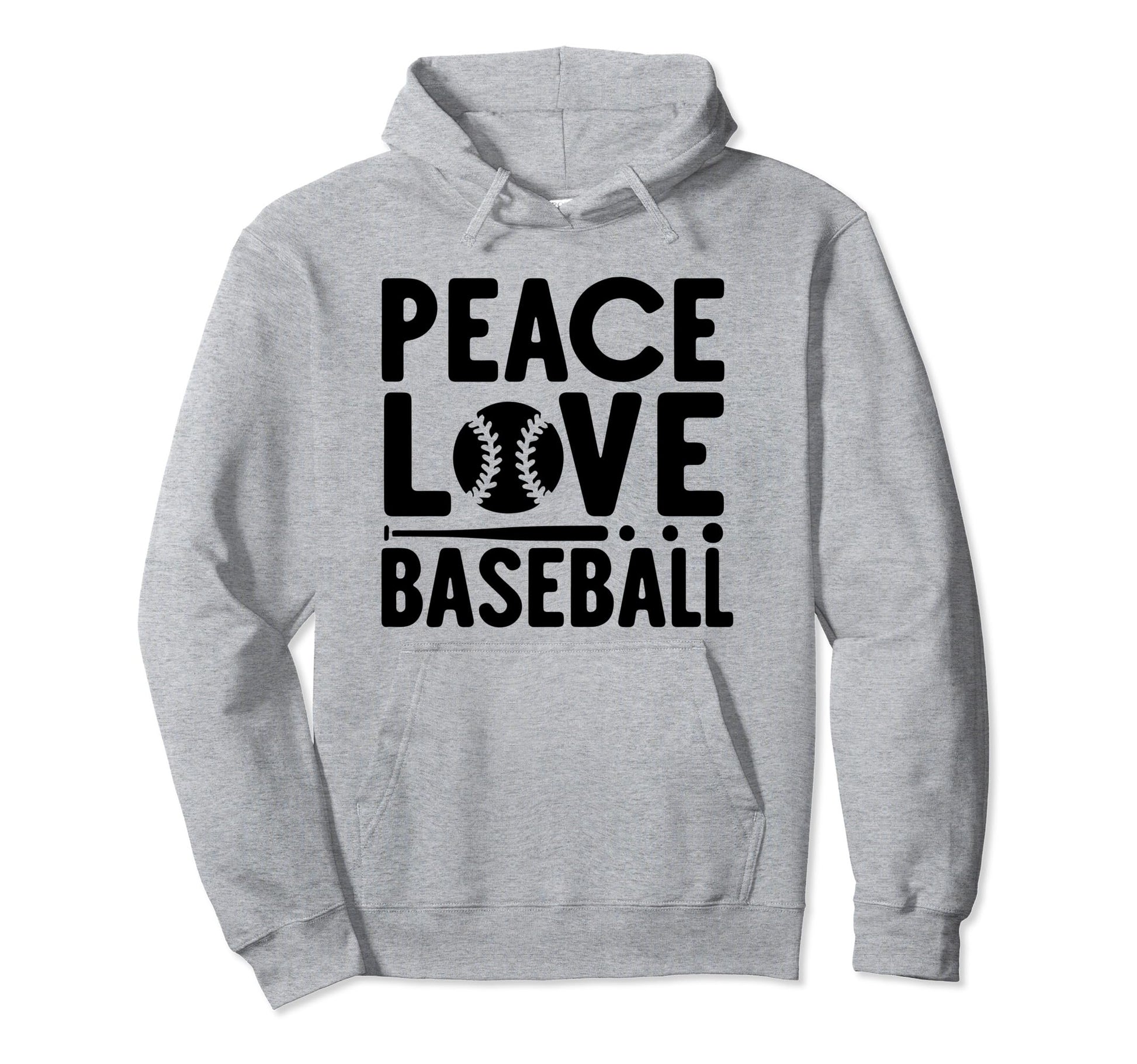 Peace Love Baseball Baseball Lovers Hoodie - Trendy Graphic Men Women - T-Shirt, Sweatshirt, Hoodie