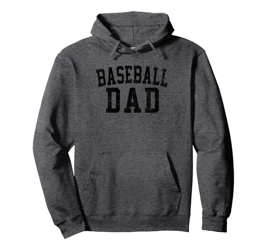 Baseball Dad Birthday Bold Font Hoodie - Minimalist Print Men Women - T-Shirt, Sweatshirt, Hoodie