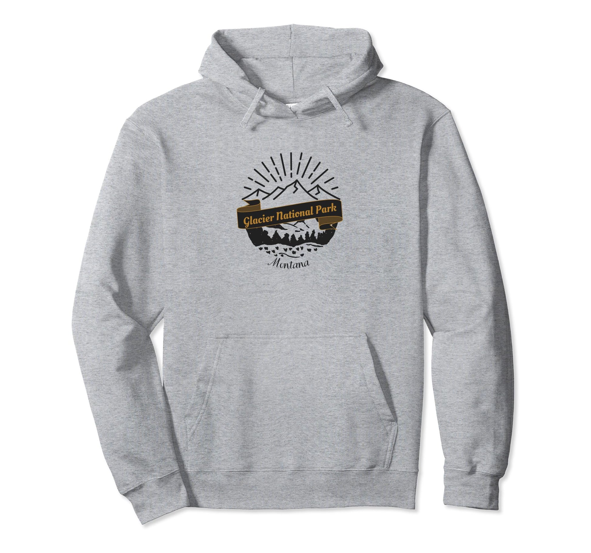 Glacier National Park Vacation Souvenir Hoodie - Trendy Graphic Men Women - T-Shirt, Sweatshirt, Hoodie