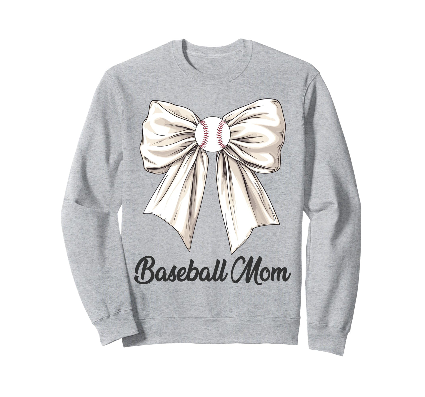 Baseball Mom Coquette Bow Baseball Sweatshirt - Unique Graphic for Adults - T-Shirt, Sweatshirt, Hoodie