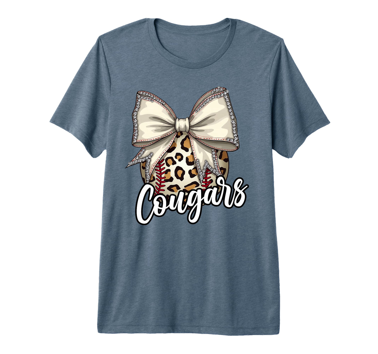 Cougars Baseball Mom Leopard T-Shirt - Minimalist Print for Adults - T-Shirt, Sweatshirt, Hoodie