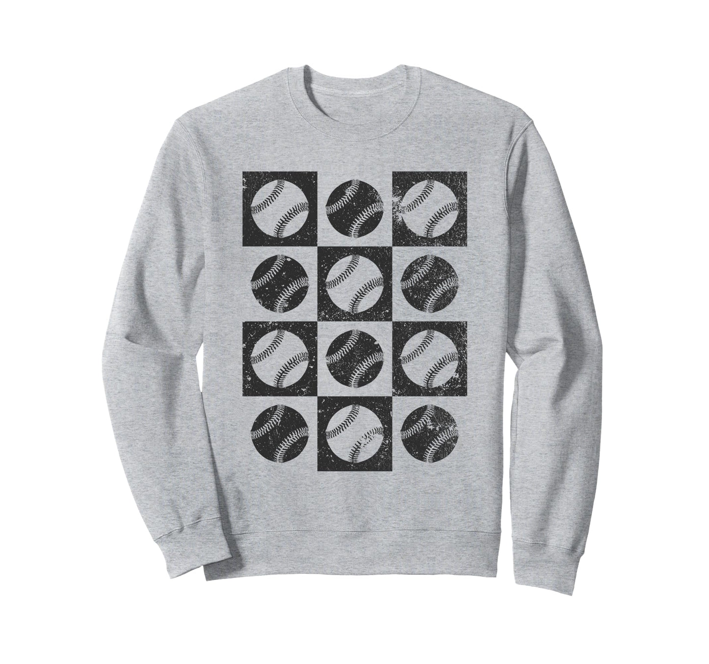 Checkerboard Checkered Baseball Sweatshirt - Casual Everyday Wear Unisex - T-Shirt, Sweatshirt, Hoodie