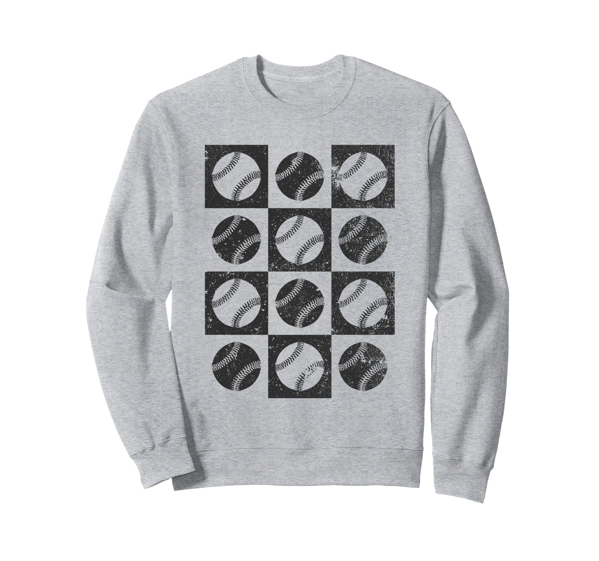Checkerboard Checkered Baseball Sweatshirt - Casual Everyday Wear Unisex - T-Shirt, Sweatshirt, Hoodie
