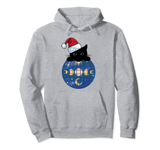 Aesthetic Disco Ball Celestial Black Hoodie - Minimalist Print for Adults - T-Shirt, Sweatshirt, Hoodie