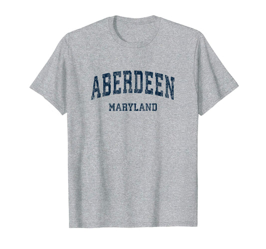 Aberdeen Maryland Md Varsity Sports T-Shirt - Minimalist Print Men Women - T-Shirt, Sweatshirt, Hoodie