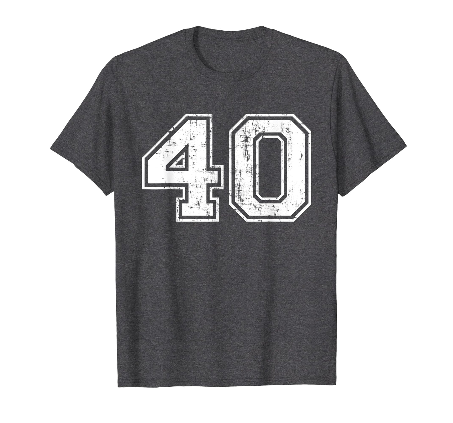 Number 40 Varsity Distressed Sports T-Shirt - Trendy Graphic Men Women - T-Shirt, Sweatshirt, Hoodie