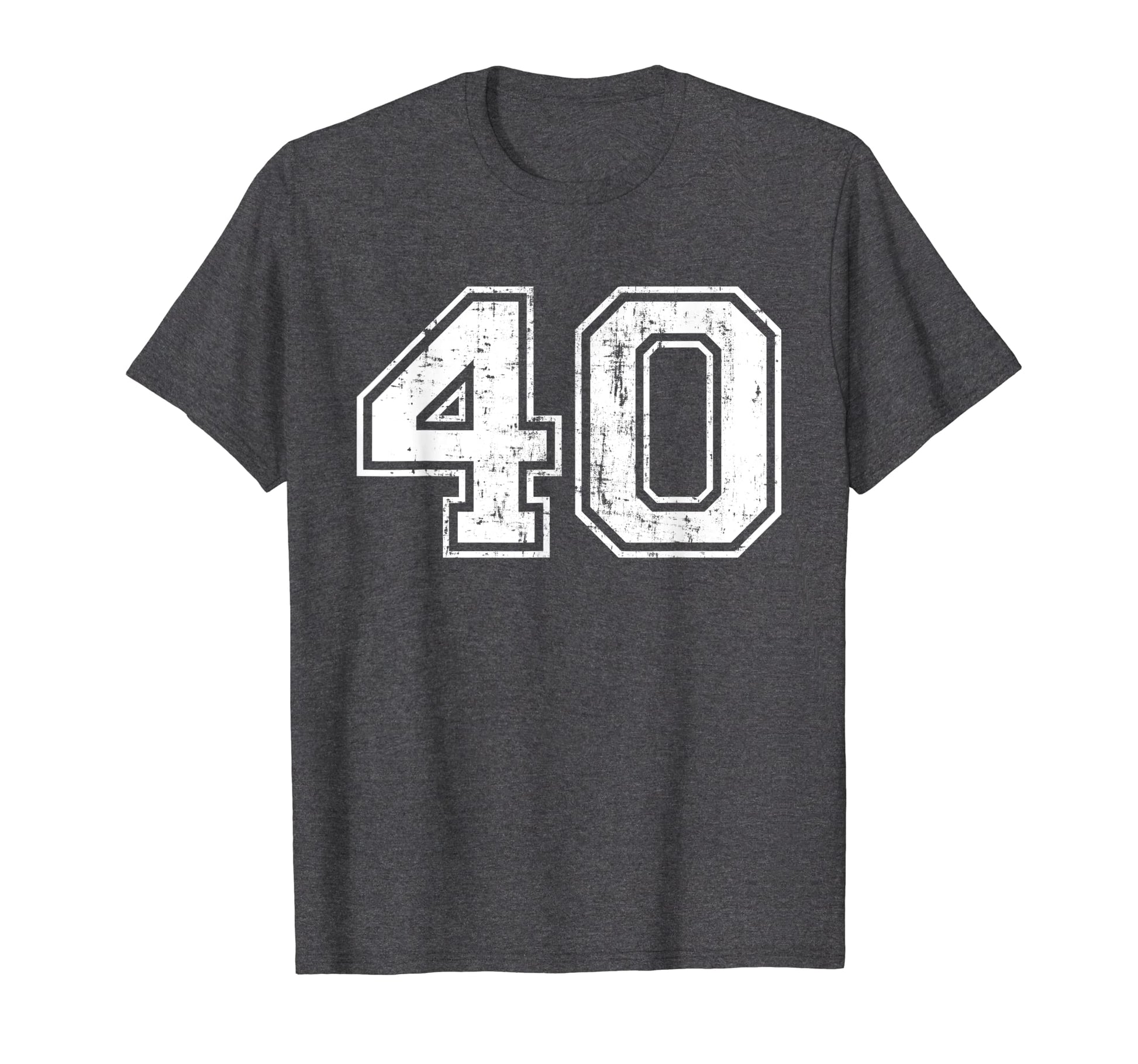 Number 40 Varsity Distressed Sports T-Shirt - Trendy Graphic Men Women - T-Shirt, Sweatshirt, Hoodie