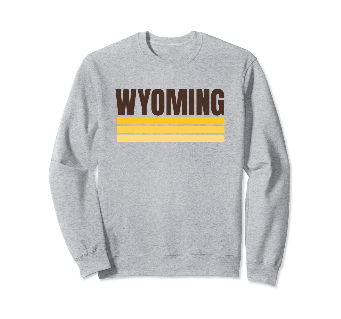 Wyoming Brown Yellow Striped Sweatshirt - Trendy Graphic for Adults - T-Shirt, Sweatshirt, Hoodie