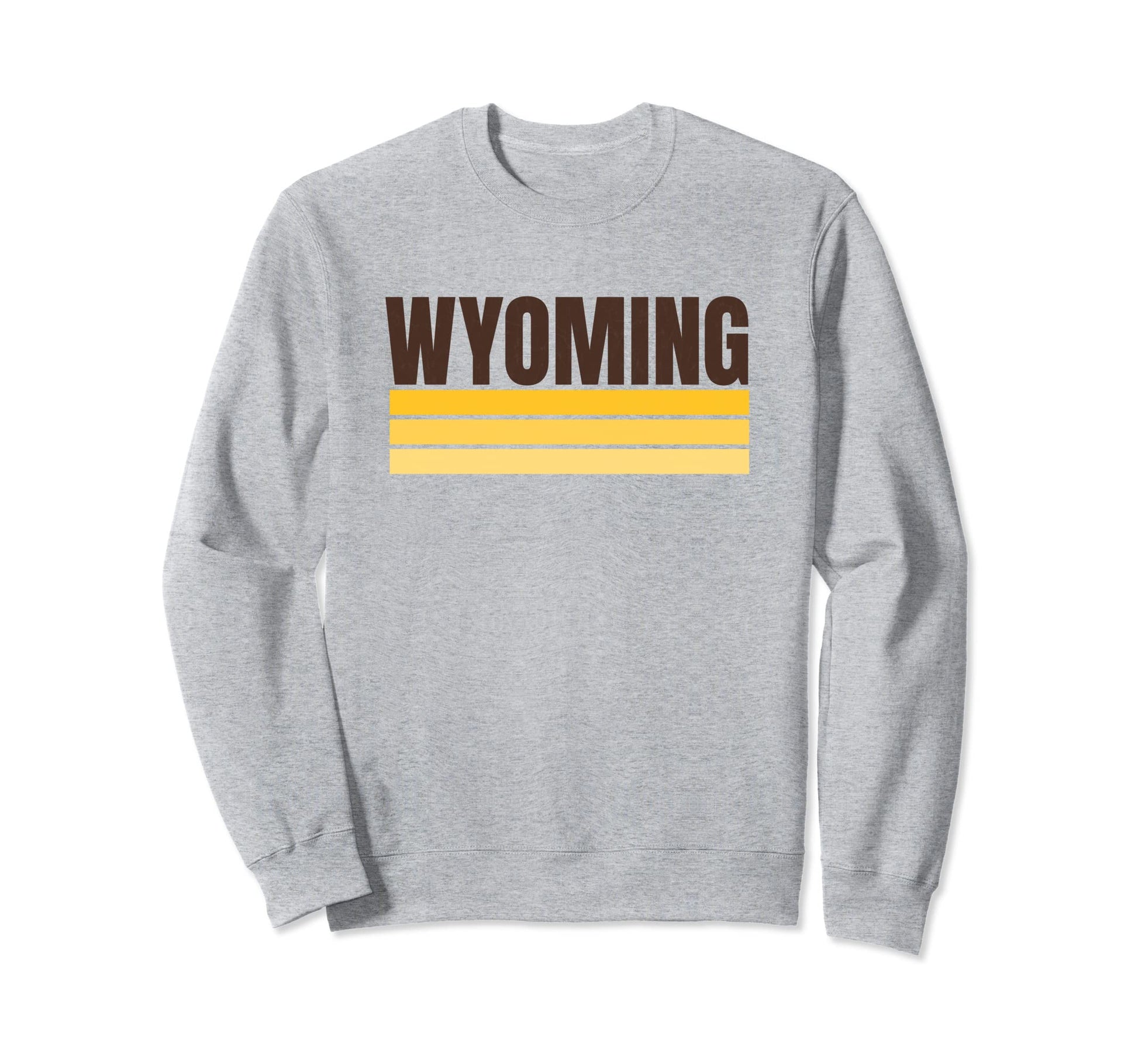 Wyoming Brown Yellow Striped Sweatshirt - Trendy Graphic for Adults - T-Shirt, Sweatshirt, Hoodie