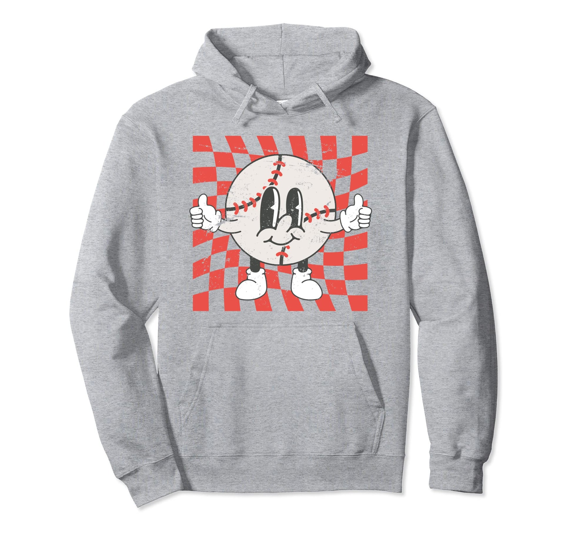 Baseball Softball Team Player Groovy 70S Hoodie - Novelty Apparel Unisex - T-Shirt, Sweatshirt, Hoodie